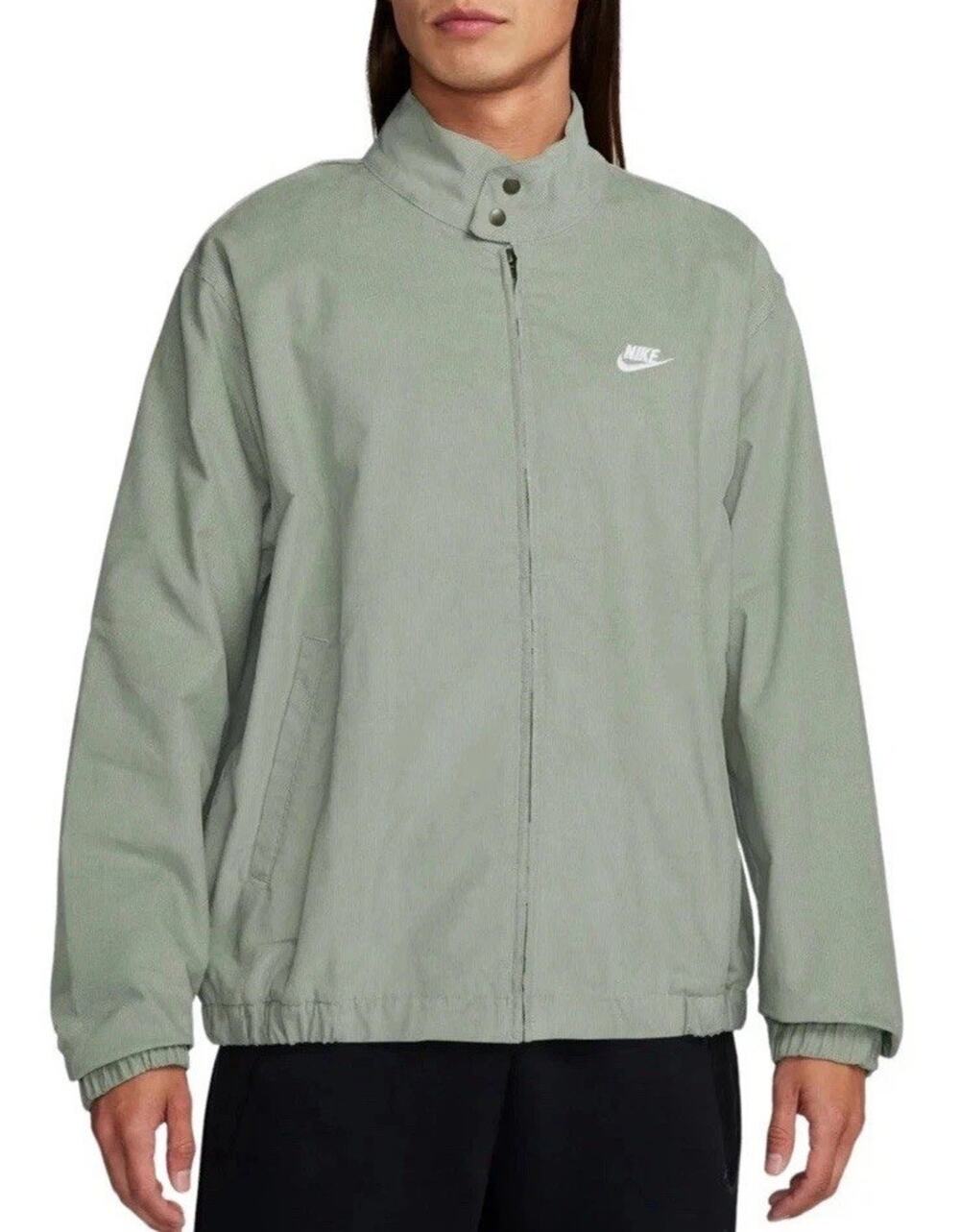 Nike Sportswear Club Corduroy Harrington Jacket Men's Size S Green FZ0631-370